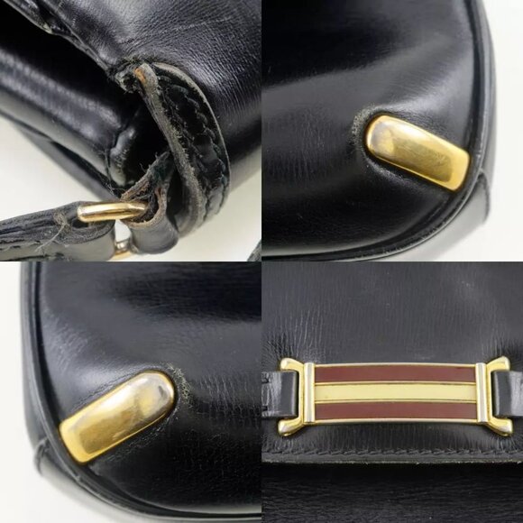 GUCCI Old Gucci Shoulder Bag Sherry line 2-way clutch black Calfskin Women - Picture 8 of 12